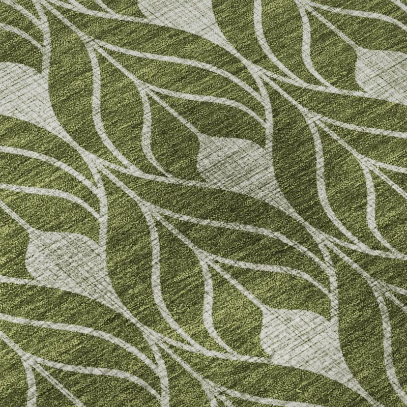 Luxury Washable Indoor/Outdoor The Reserve Olive 9\' x 12\' Rug