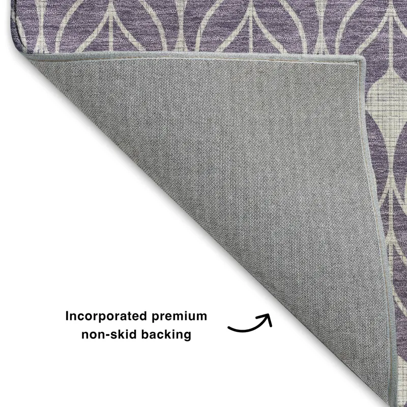 Luxury Washable Indoor/Outdoor The Reserve Plum 8\' x 10\' Rug