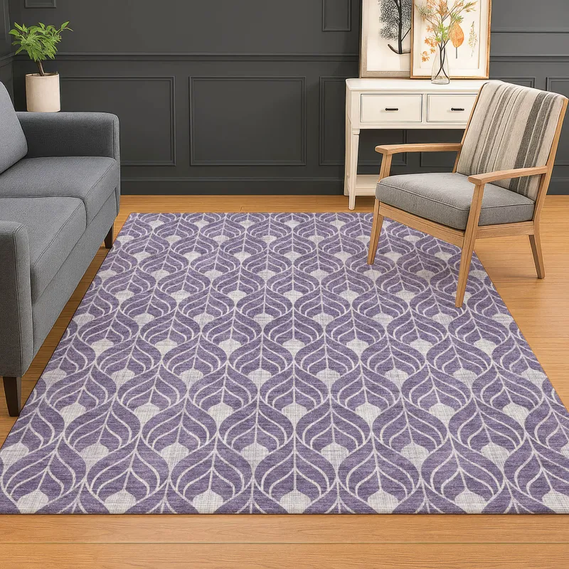 Luxury Washable Indoor/Outdoor The Reserve Plum 8\' x 10\' Rug