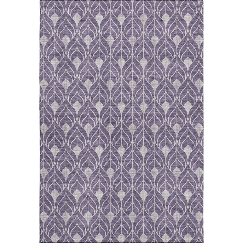 Luxury Washable Indoor/Outdoor The Reserve Plum 8\' x 10\' Rug