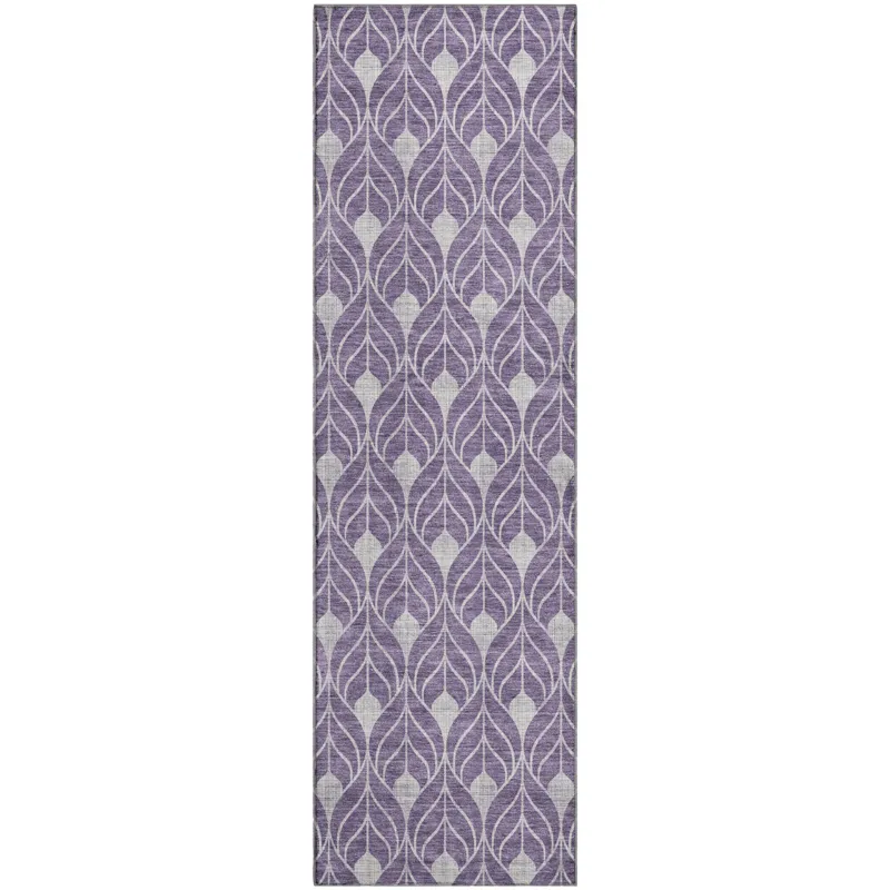Luxury Washable Indoor/Outdoor The Reserve Plum 2\'3\" x 7\'6\" Runner Rug