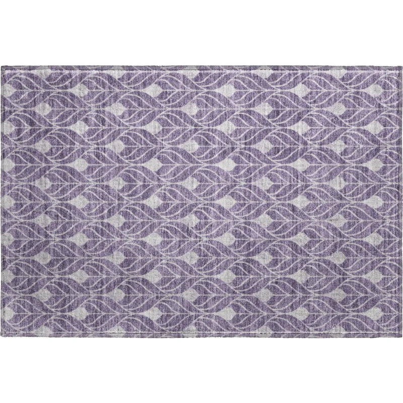 Luxury Washable Indoor/Outdoor The Reserve Plum 1\'8\" x 2\'6\" Rug