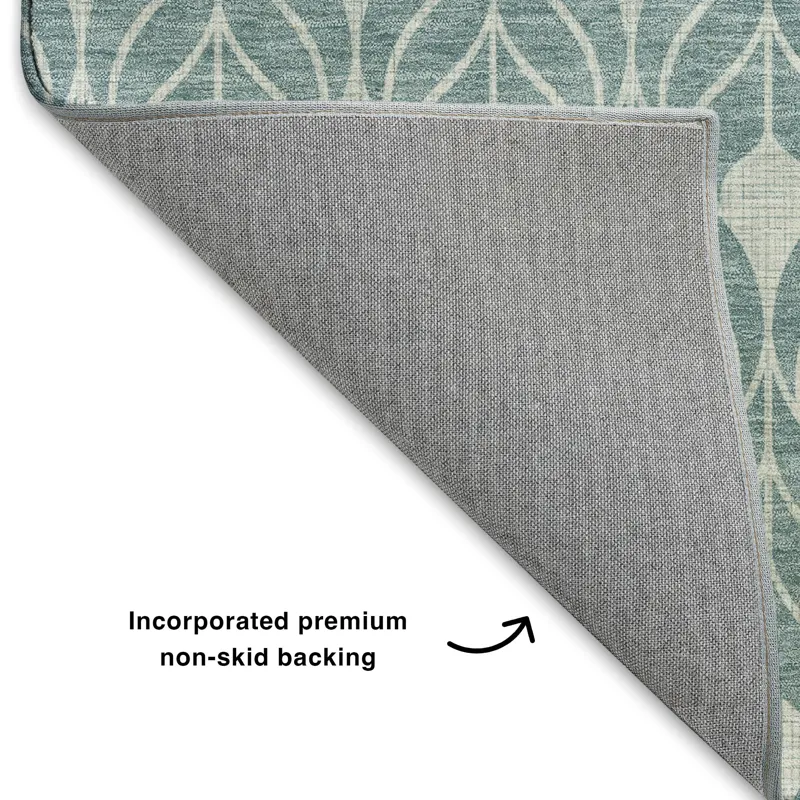 Luxury Washable Indoor/Outdoor The Reserve Teal 3\' x 5\' Rug