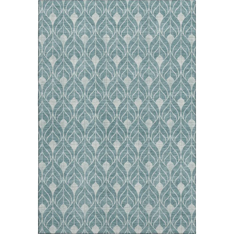 Luxury Washable Indoor/Outdoor The Reserve Teal 3\' x 5\' Rug