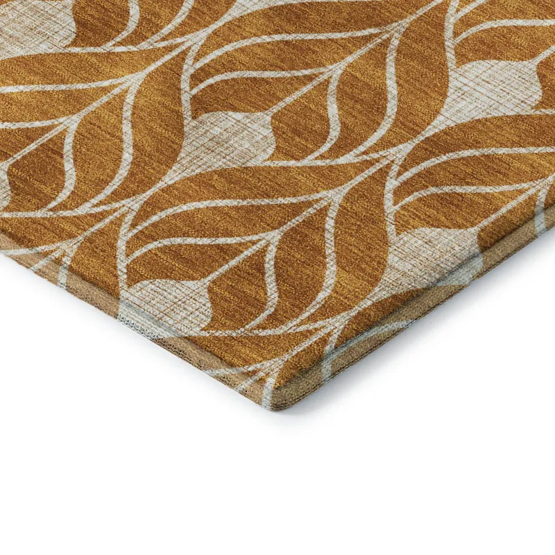Luxury Washable Indoor/Outdoor The Reserve Terracotta 8\' x 8\' Round Rug
