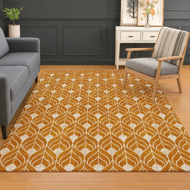 Luxury Washable Indoor/Outdoor The Reserve Terracotta 10\' x 14\' Rug