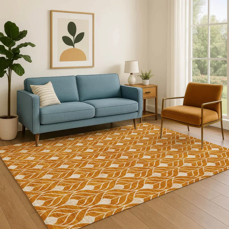Luxury Washable Indoor/Outdoor The Reserve Terracotta 10\' x 14\' Rug