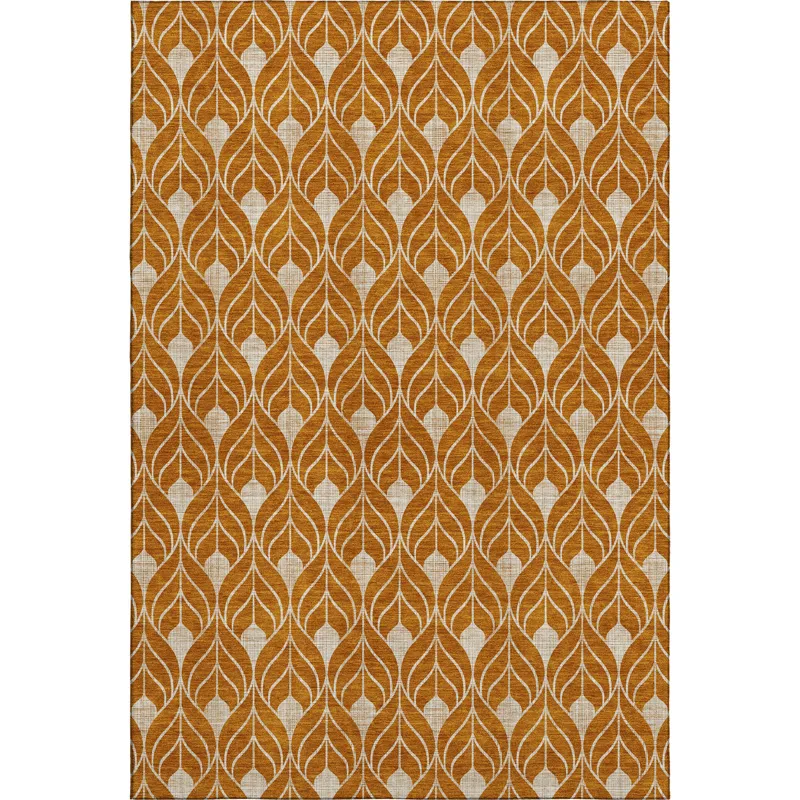 Luxury Washable Indoor/Outdoor The Reserve Terracotta 10\' x 14\' Rug
