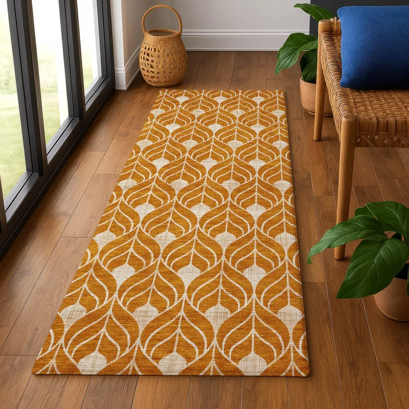 Luxury Washable Indoor/Outdoor The Reserve Terracotta 2\'3\" x 7\'6\" Runner Rug