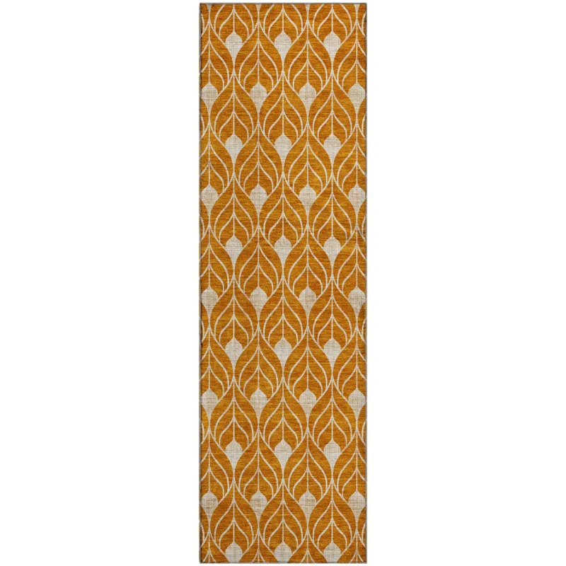 Luxury Washable Indoor/Outdoor The Reserve Terracotta 2\'3\" x 7\'6\" Runner Rug