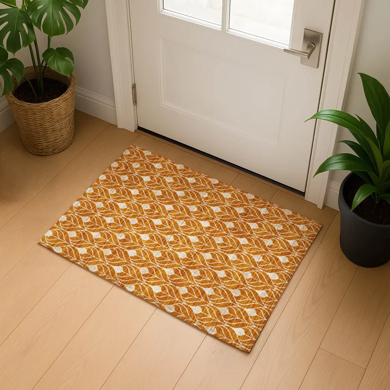 Luxury Washable Indoor/Outdoor The Reserve Terracotta 1\'8\" x 2\'6\" Rug
