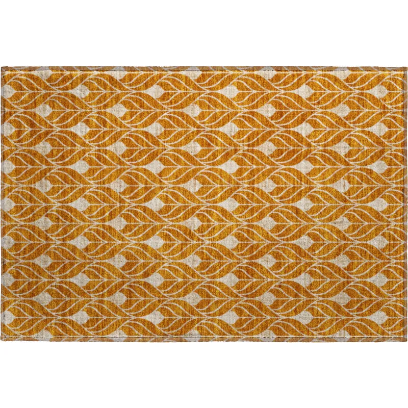 Luxury Washable Indoor/Outdoor The Reserve Terracotta 1\'8\" x 2\'6\" Rug
