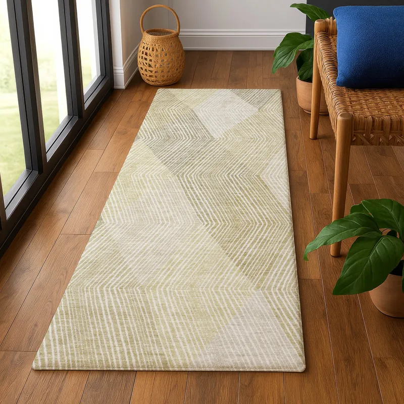 Luxury Washable Indoor/Outdoor The Reserve Beige 2\'3\" x 7\'6\" Runner Rug