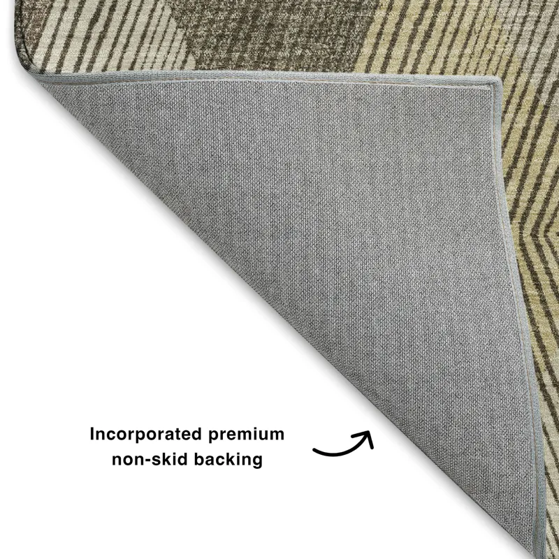 Luxury Washable Indoor/Outdoor The Reserve Brown 1\'8\" x 2\'6\" Rug