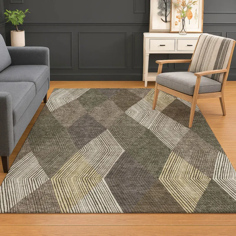 Luxury Washable Indoor/Outdoor The Reserve Brown 9\' x 12\' Rug