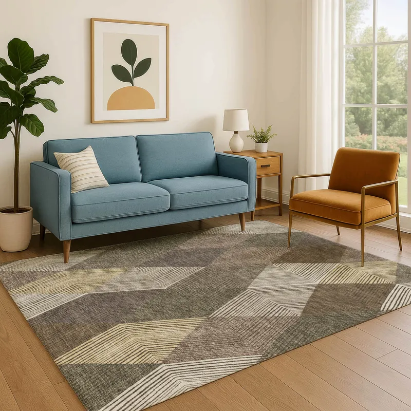 Luxury Washable Indoor/Outdoor The Reserve Brown 9\' x 12\' Rug