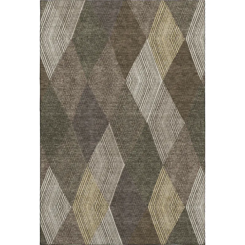 Luxury Washable Indoor/Outdoor The Reserve Brown 9\' x 12\' Rug