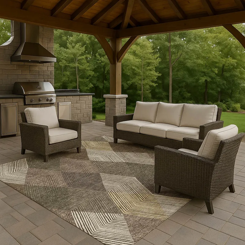 Luxury Washable Indoor/Outdoor The Reserve Brown 9\' x 12\' Rug