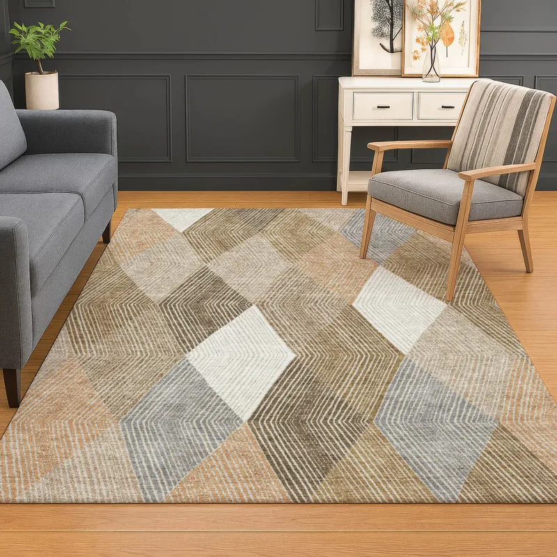 Luxury Washable Indoor/Outdoor The Reserve Copper 10\' x 14\' Rug