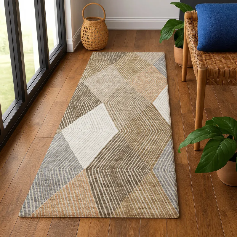 Luxury Washable Indoor/Outdoor The Reserve Copper 2\'3\" x 7\'6\" Runner Rug