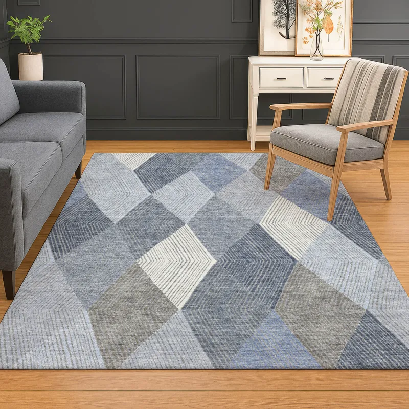 Luxury Washable Indoor/Outdoor The Reserve Denim 5\' x 7\'6\" Rug