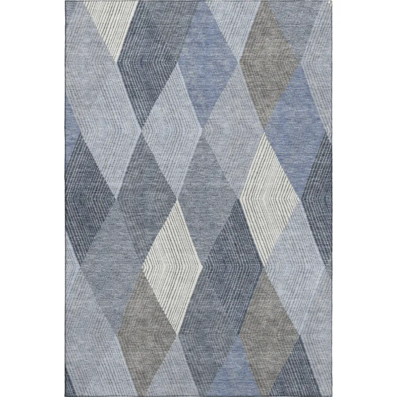 Luxury Washable Indoor/Outdoor The Reserve Denim 5\' x 7\'6\" Rug