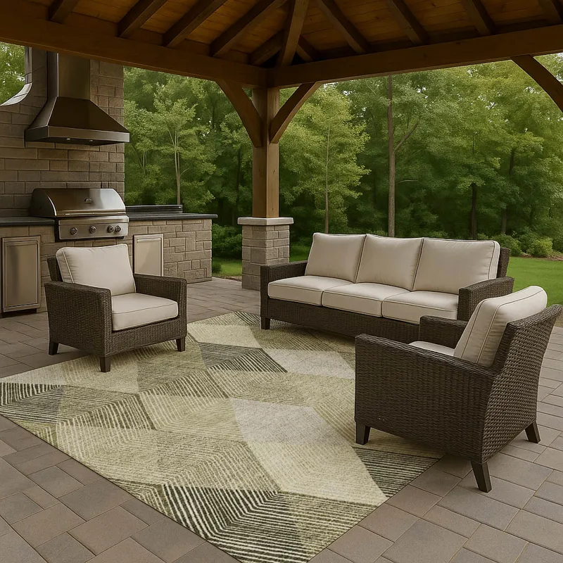 Luxury Washable Indoor/Outdoor The Reserve Fern 10\' x 14\' Rug