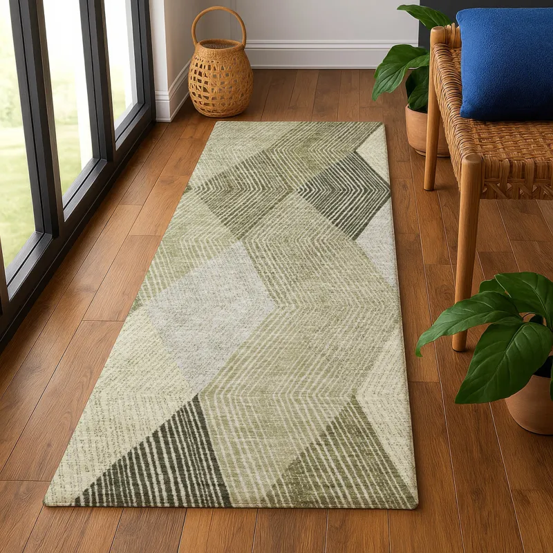Luxury Washable Indoor/Outdoor The Reserve Fern 2\'3\" x 7\'6\" Runner Rug