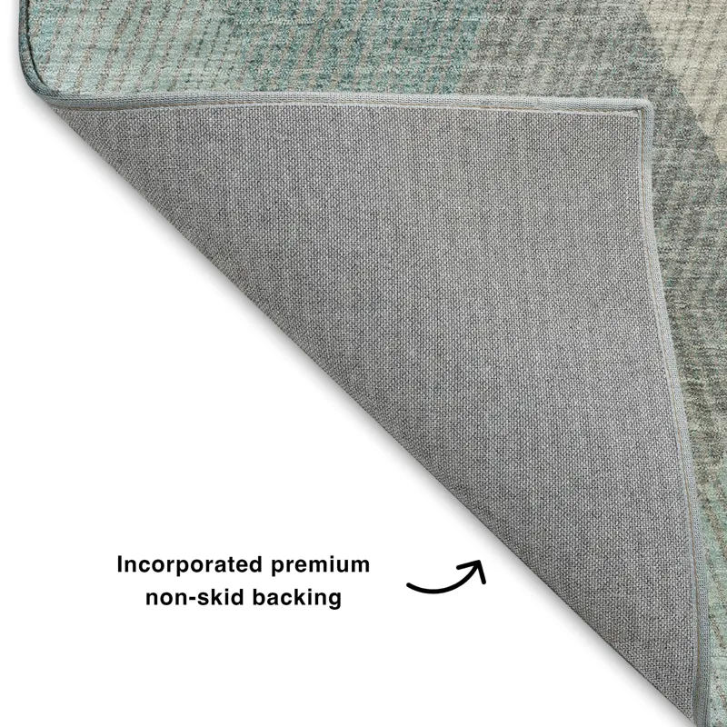 Luxury Washable Indoor/Outdoor The Reserve Turquoise 10\' x 14\' Rug