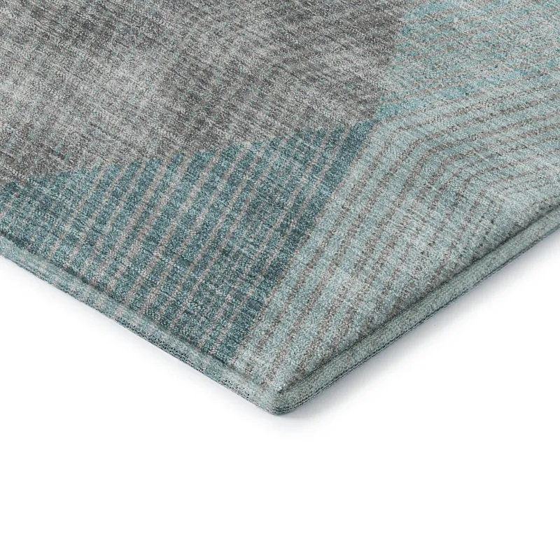 Luxury Washable Indoor/Outdoor The Reserve Turquoise 10\' x 14\' Rug