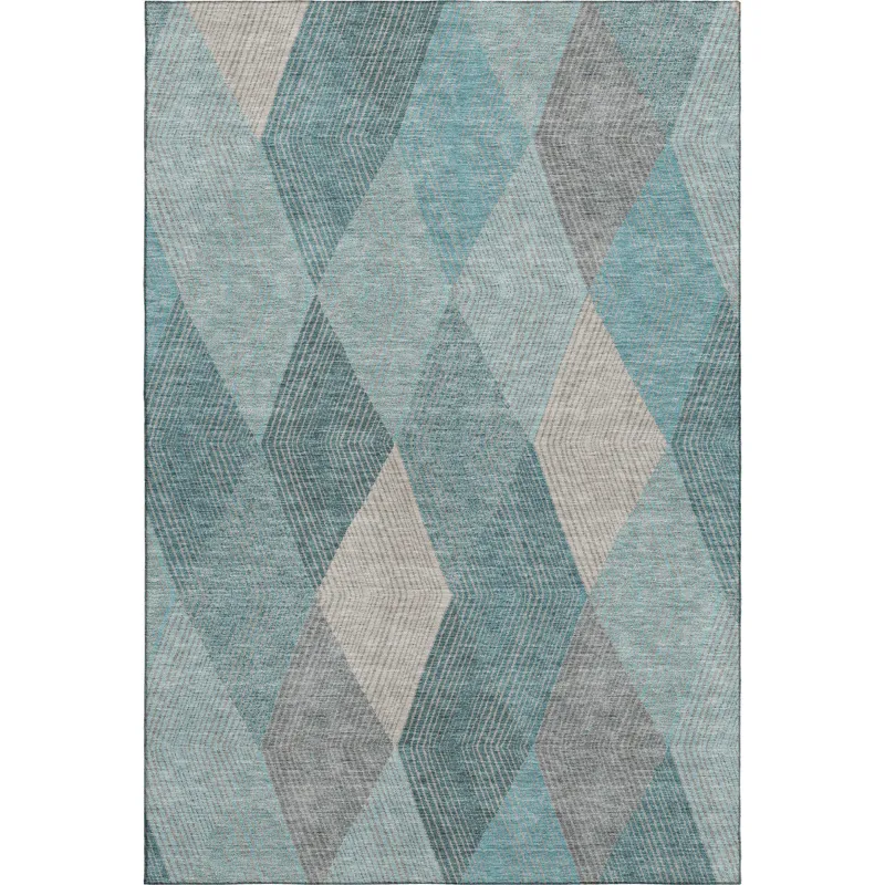 Luxury Washable Indoor/Outdoor The Reserve Turquoise 10\' x 14\' Rug