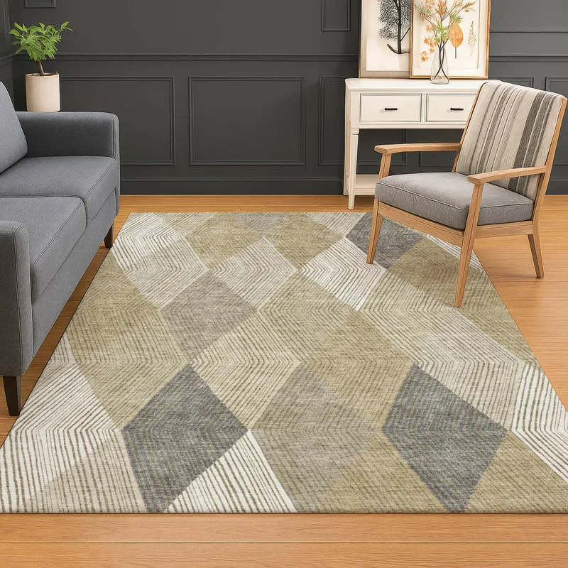 Luxury Washable Indoor/Outdoor The Reserve Wheat 8\' x 10\' Rug
