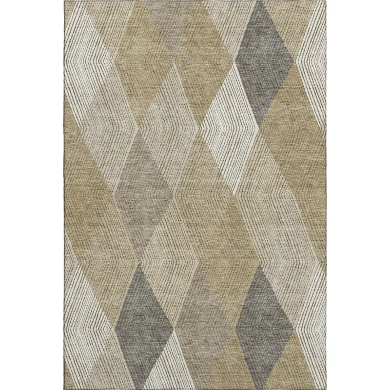 Luxury Washable Indoor/Outdoor The Reserve Wheat 8\' x 10\' Rug