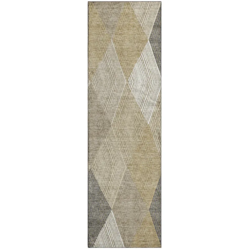 Luxury Washable Indoor/Outdoor The Reserve Wheat 2\'3\" x 7\'6\" Runner Rug