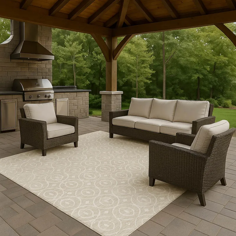 Luxury Washable Indoor/Outdoor The Reserve Beige 2\'6\" x 3\'10\" Rug