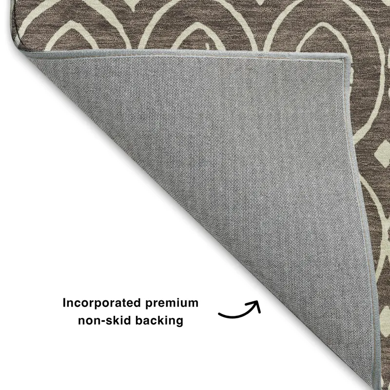 Luxury Washable Indoor/Outdoor The Reserve Brown 2\'6\" x 3\'10\" Rug