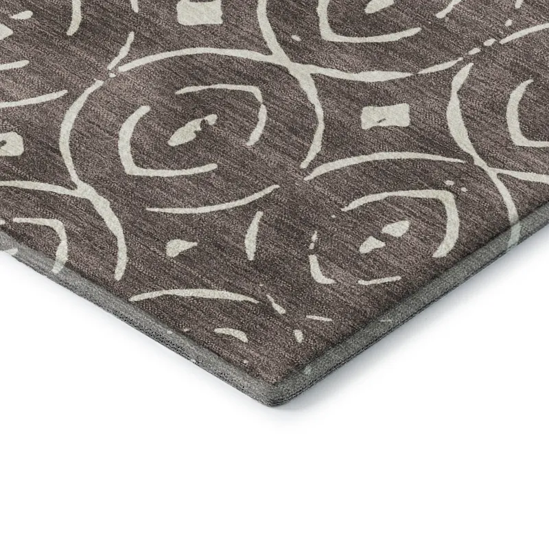 Luxury Washable Indoor/Outdoor The Reserve Brown 2\'6\" x 3\'10\" Rug