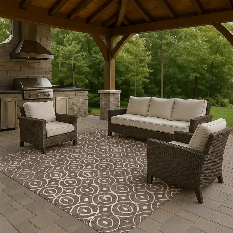 Luxury Washable Indoor/Outdoor The Reserve Brown 2\'6\" x 3\'10\" Rug