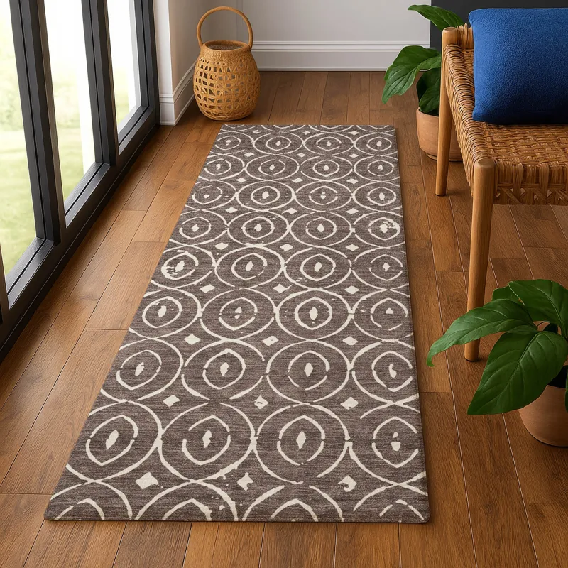 Luxury Washable Indoor/Outdoor The Reserve Brown 2\'3\" x 7\'6\" Runner Rug