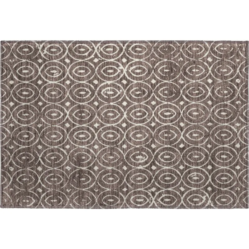 Luxury Washable Indoor/Outdoor The Reserve Brown 1\'8\" x 2\'6\" Rug