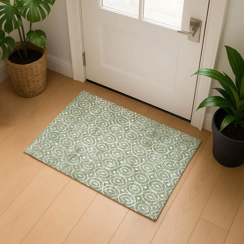 Luxury Washable Indoor/Outdoor The Reserve Fern 1\'8\" x 2\'6\" Rug