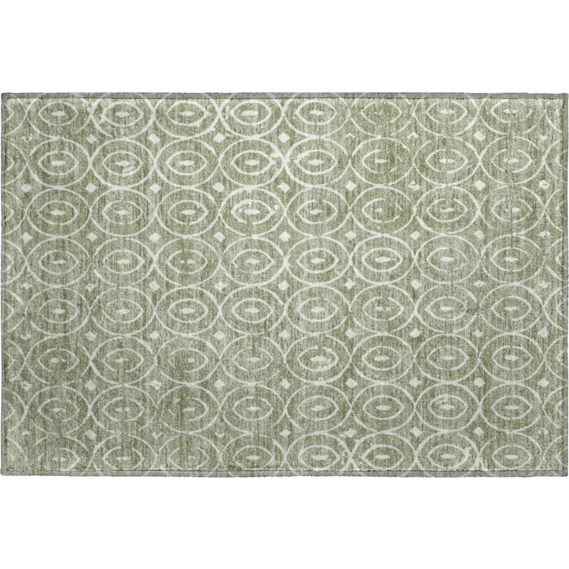 Luxury Washable Indoor/Outdoor The Reserve Fern 1\'8\" x 2\'6\" Rug