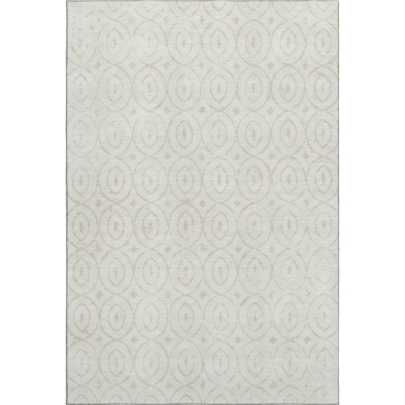 Luxury Washable Indoor/Outdoor The Reserve Ivory 5\' x 7\'6\" Rug