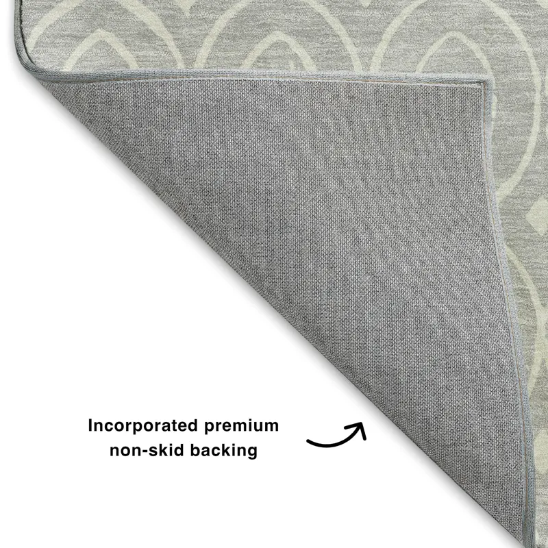Luxury Washable Indoor/Outdoor The Reserve Silver 2\'6\" x 3\'10\" Rug