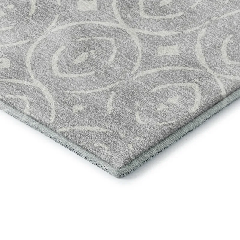 Luxury Washable Indoor/Outdoor The Reserve Silver 2\'6\" x 3\'10\" Rug