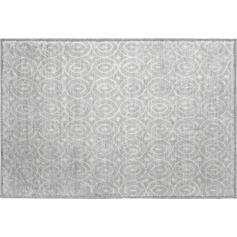 Luxury Washable Indoor/Outdoor The Reserve Silver 1\'8\" x 2\'6\" Rug