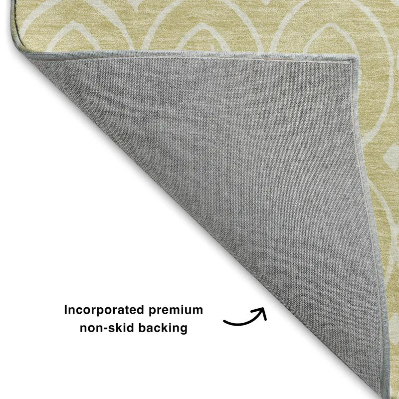 Luxury Washable Indoor/Outdoor The Reserve Wheat 5\' x 7\'6\" Rug