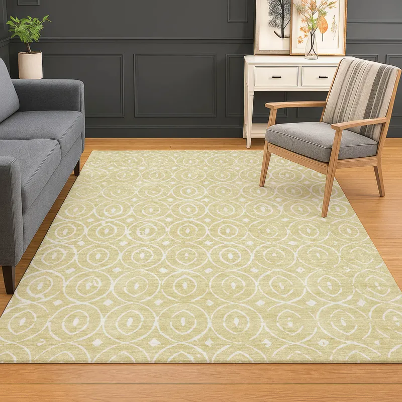 Luxury Washable Indoor/Outdoor The Reserve Wheat 5\' x 7\'6\" Rug