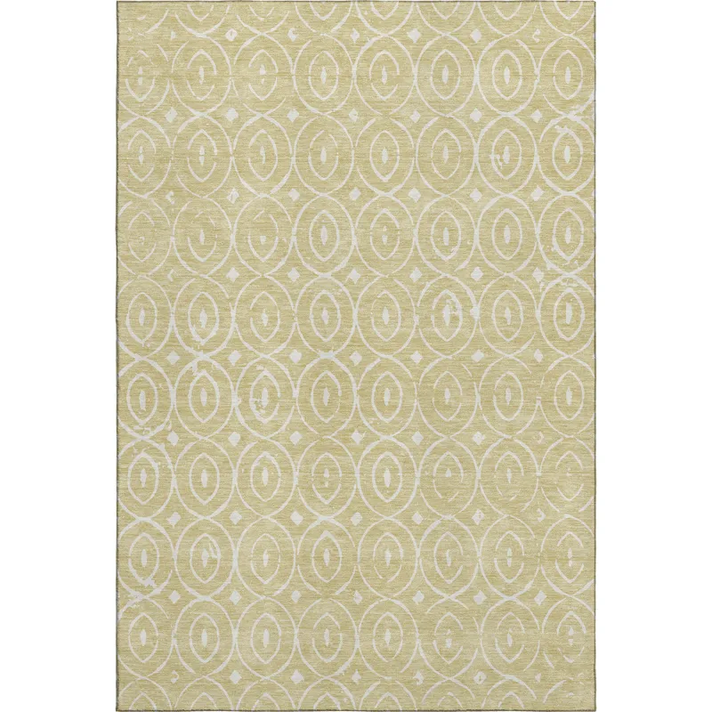 Luxury Washable Indoor/Outdoor The Reserve Wheat 5\' x 7\'6\" Rug