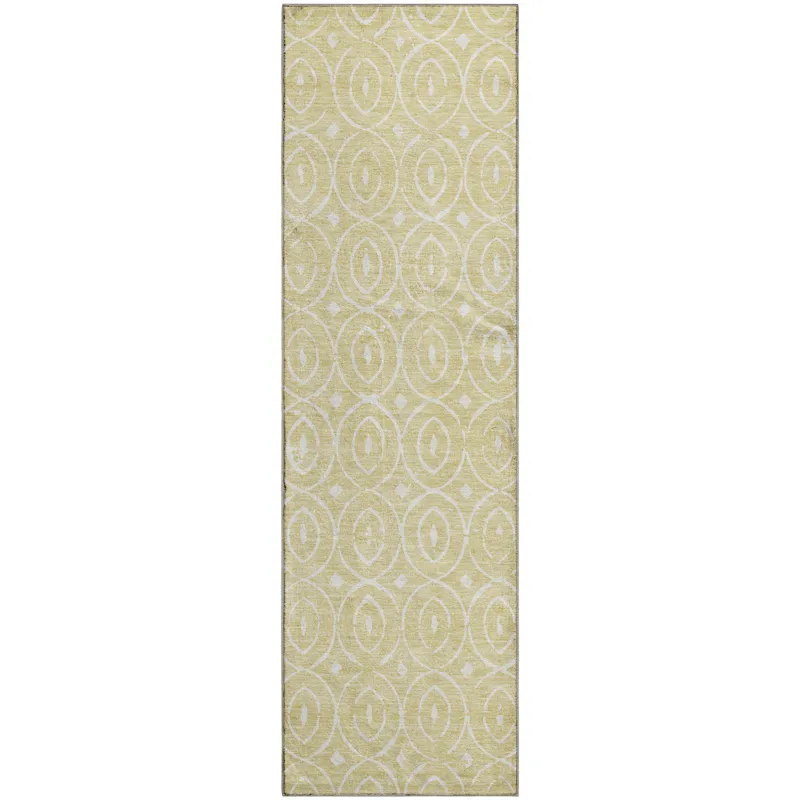 Luxury Washable Indoor/Outdoor The Reserve Wheat 2\'3\" x 7\'6\" Runner Rug